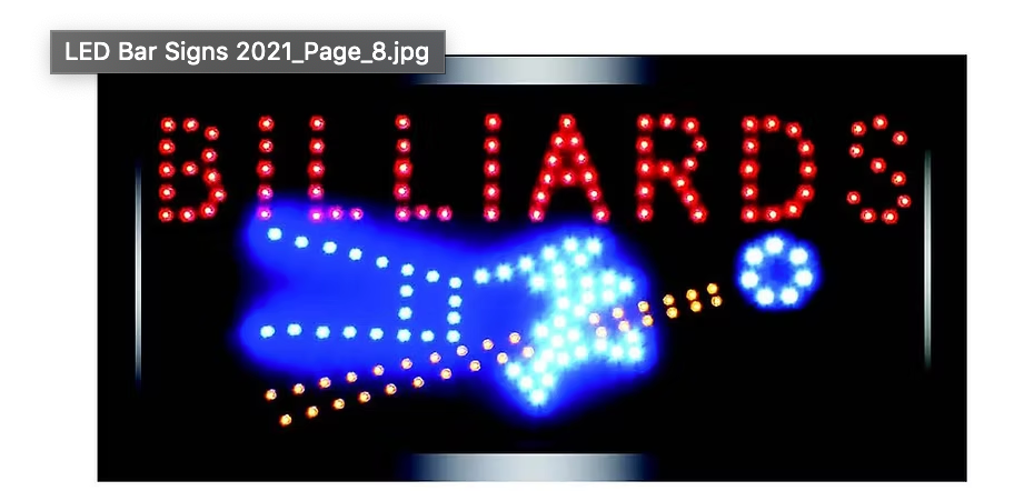 Billiards LED sign