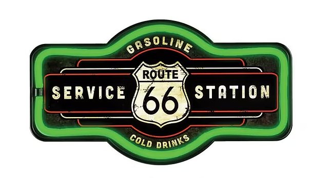 Route 66 Service Station Rope LED sign