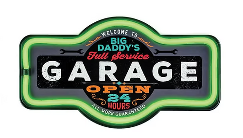 Big Daddy's Garage Rope LED sign