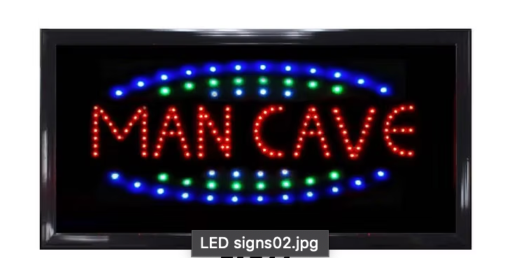 MAN CAVE LED sign