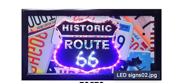 Route 66 LED sign