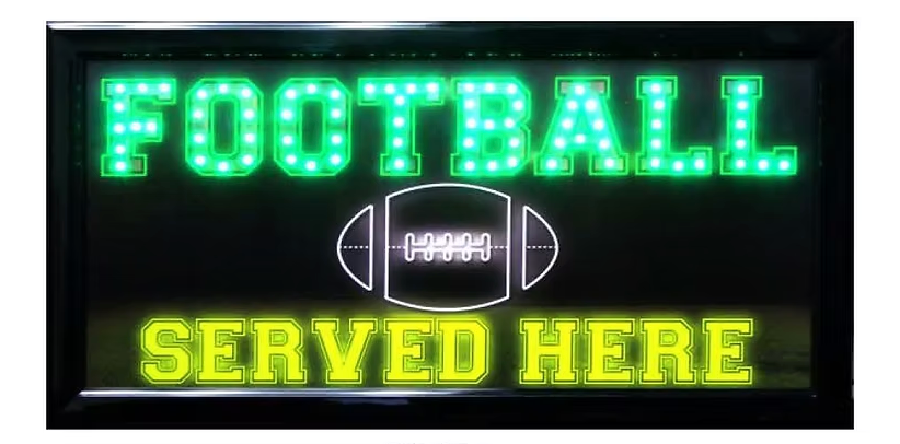 Football Served Here LED sign