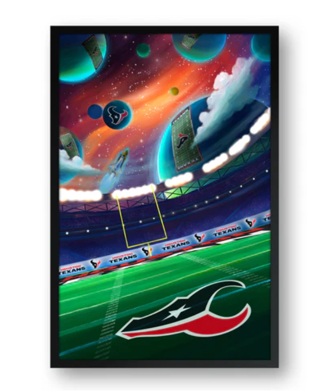 Houston Texans Galaxy Print – Officially Licensed Framed Wall Art 14"x20"