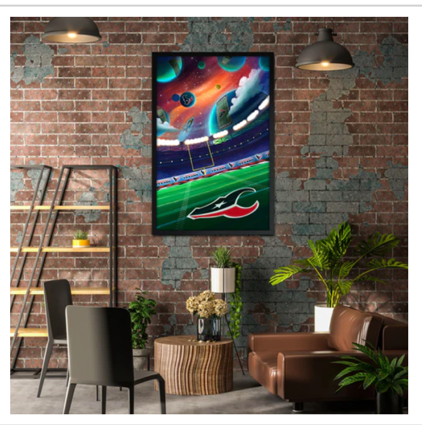 Houston Texans Galaxy Print – Officially Licensed Framed Wall Art 14"x20"