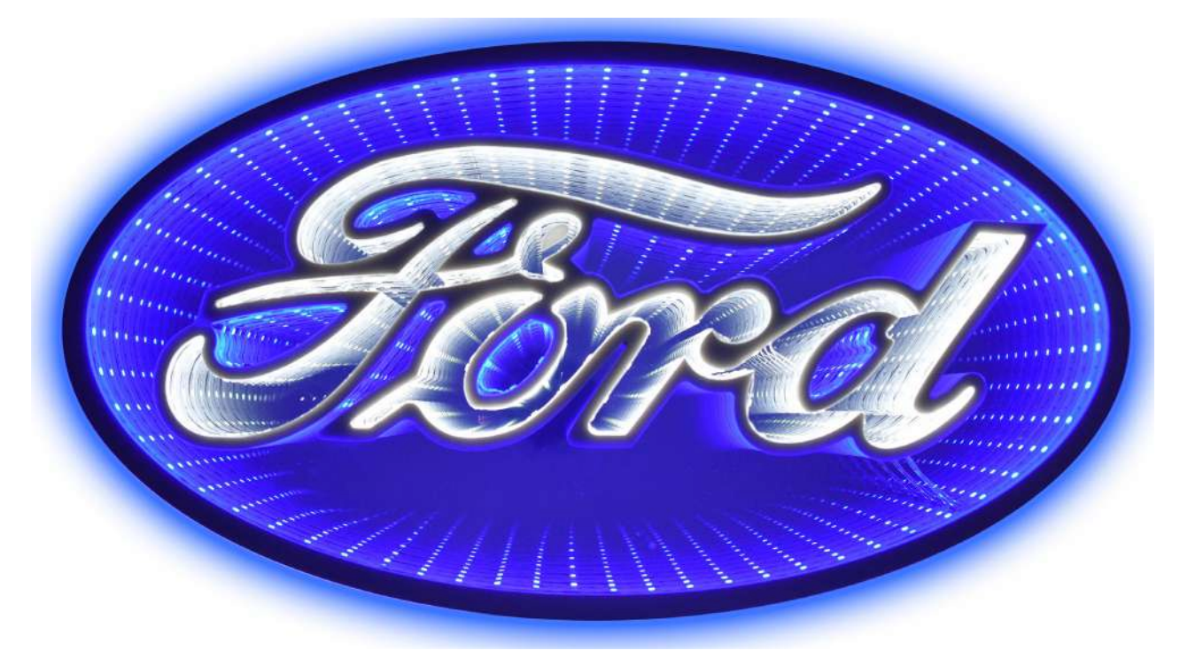 Ford Logo Infinity Mirror Light Automotive LED Sign
