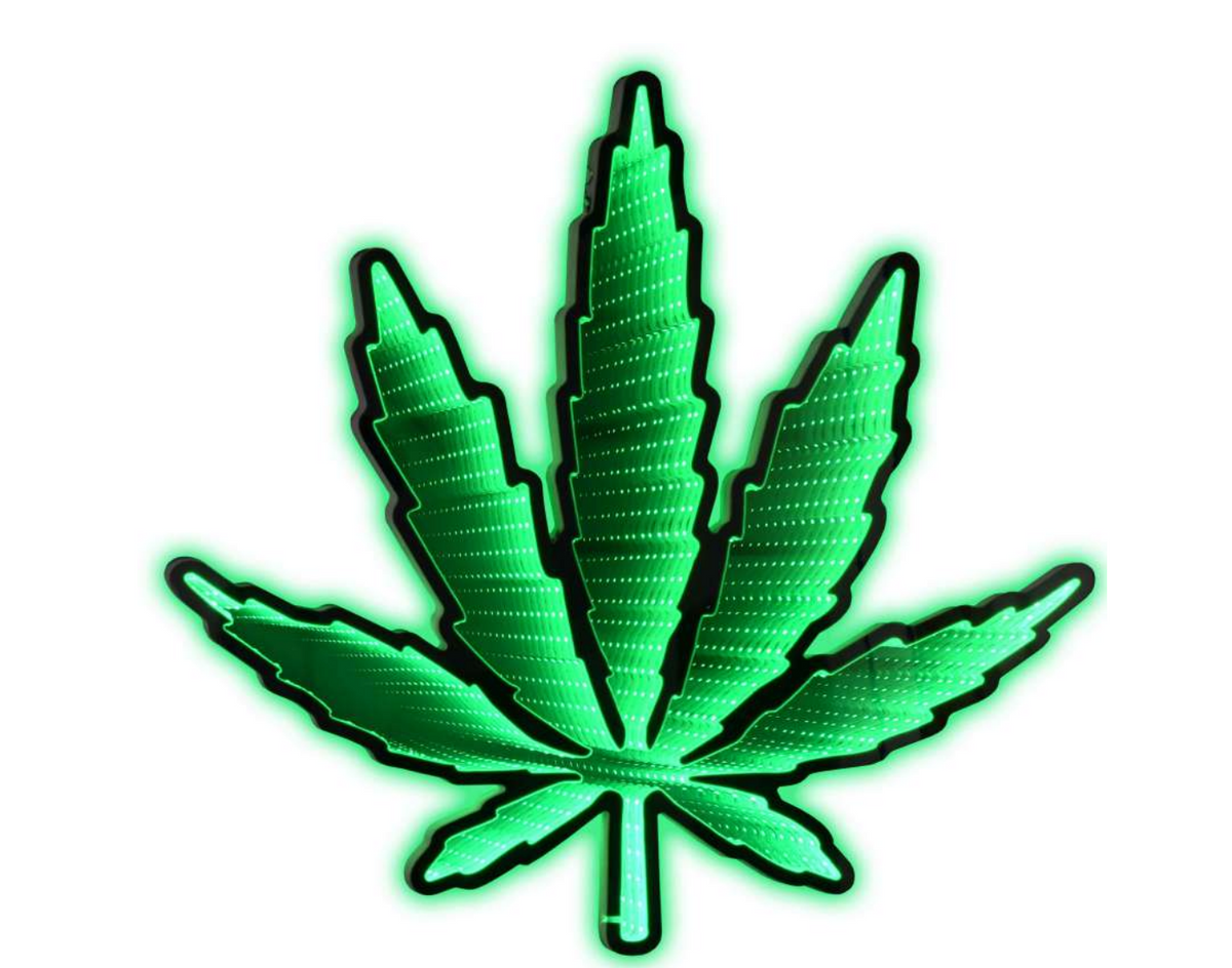 Marijuana Leaf Infinity Mirror LED Light