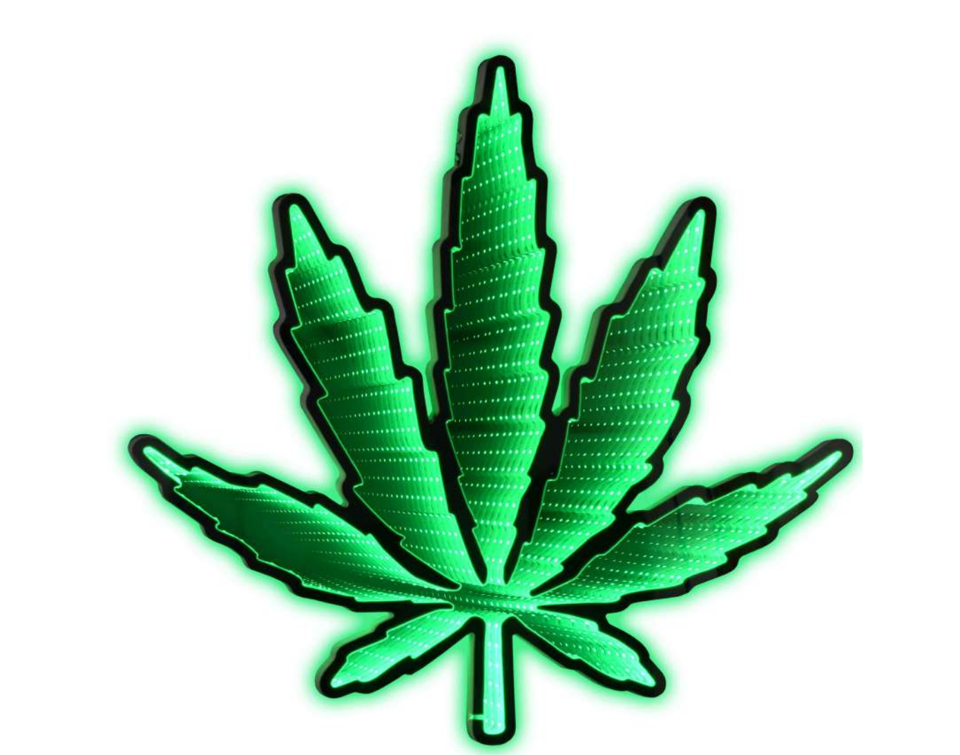 Marijuana Leaf Infinity Mirror LED Light