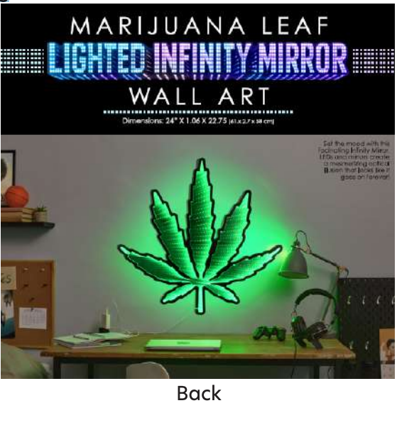Marijuana Leaf Infinity Mirror LED Light