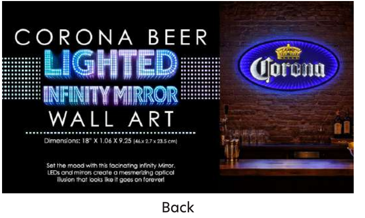 Corona Extra Infinity Mirror LED Light Bar Sign