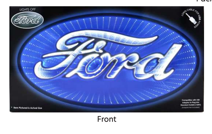 Ford Logo Infinity Mirror Light Automotive LED Sign