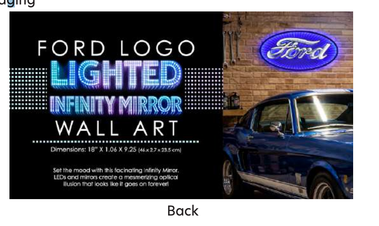 Ford Logo Infinity Mirror Light Automotive LED Sign