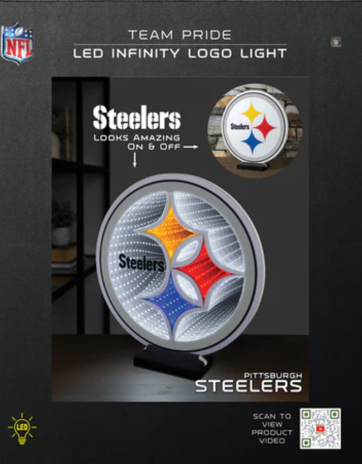 PITTSBURGH STEELERS LED INFINITY LOGO LIGHT