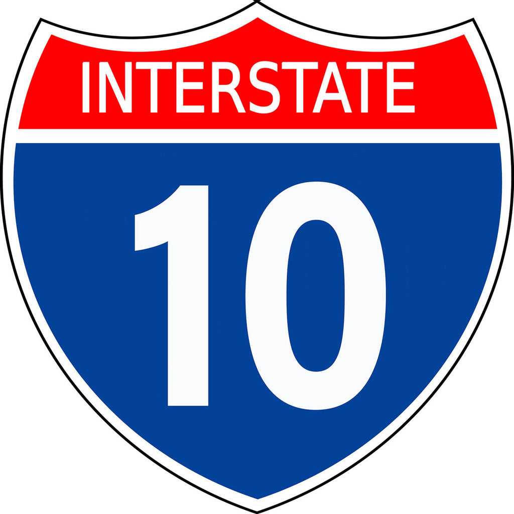 Interstate 10 Heavy Gage Metal Sign