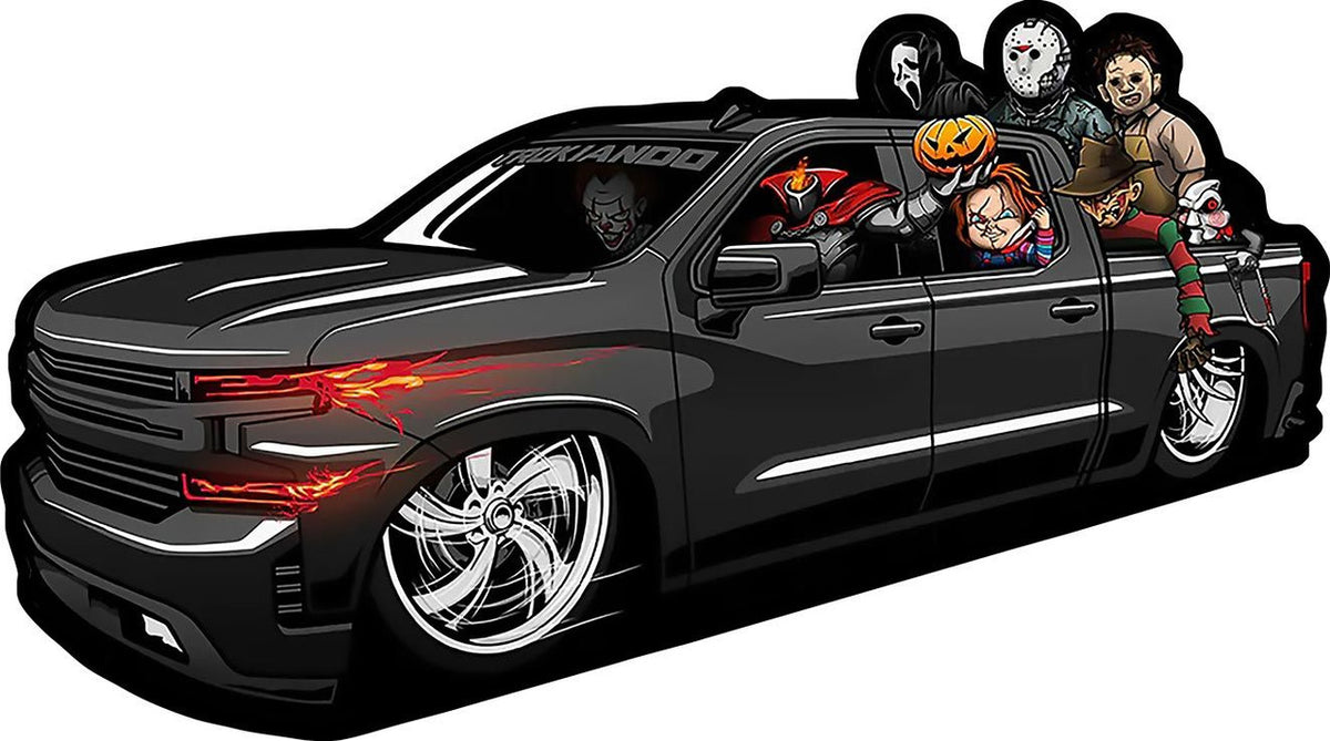 Chevy inspired Truck with Halloween Characters