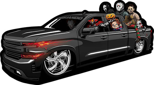 Chevy inspired Truck with Halloween Characters
