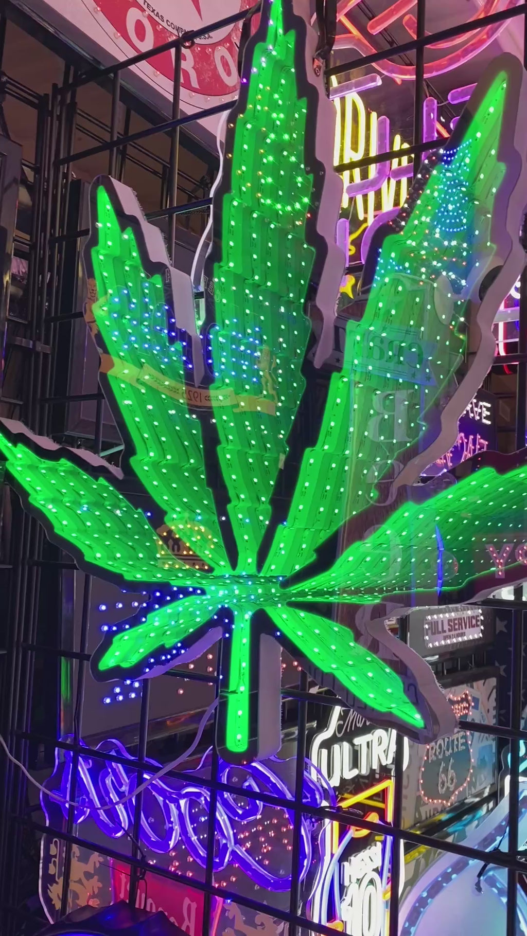 Marijuana Leaf Infinity Mirror LED Light